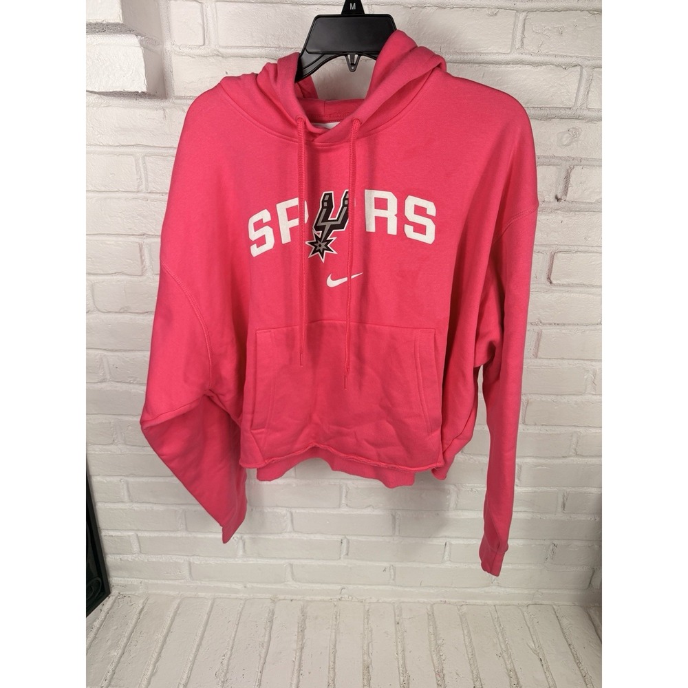 Nike San Antonio Spurs NBA 75th Anniversary Pink Cropped Hoodie XL Womens